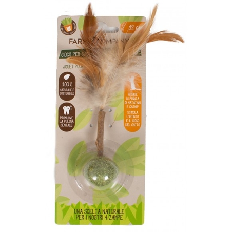 כדור קטניפ על מקל מטאבי ונוצה 12 ס