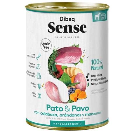 שימורי דיבאק סנס ברווז והודו לכלב מבוגר 380 גרם Sense