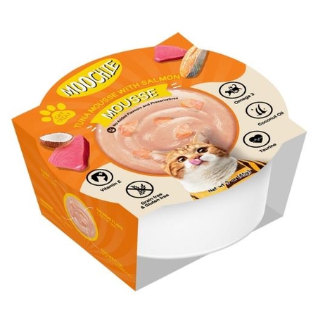 מעדן מוצ'י לחתול 85 גרם פטה טונה וסלמון