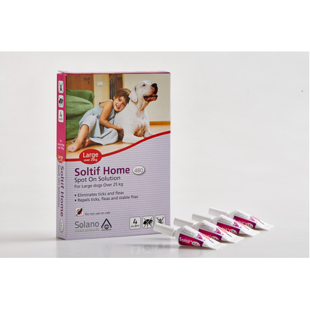 מארז 2/4 יחידות סולטיף הום 25 קג ומעלה L נגד פרעושים וקרציות