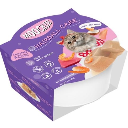 מעדן מוצ'י לחתול 85 גרם פטה חסילונים למניעת כדורי פרווה