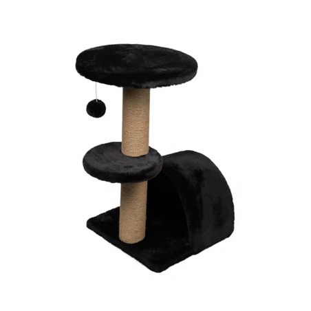 מתקן גירוד שחור לחתול גובה 67 עם מסתור