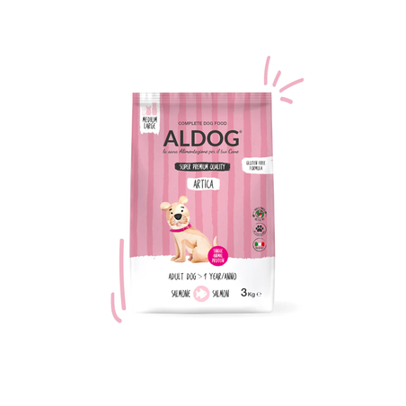 אלדוג מונופרוטאין ארטיקה סלמון ואורז לגזע בינוני\גדול 3 ק
