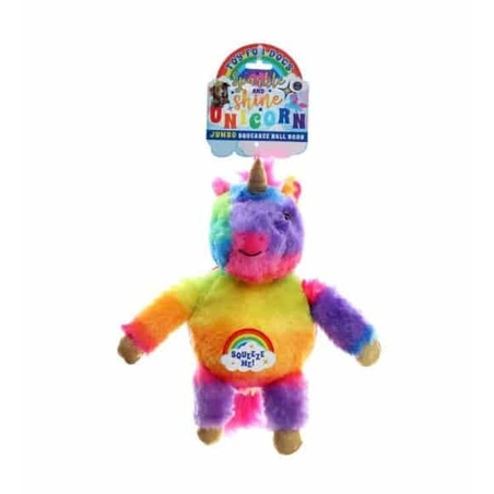 בובת חד קרן מצפצפת עם כדור גוף