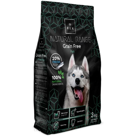 רקס נטורל ראנג' לכלב, נטול דגנים דגים 3 ק