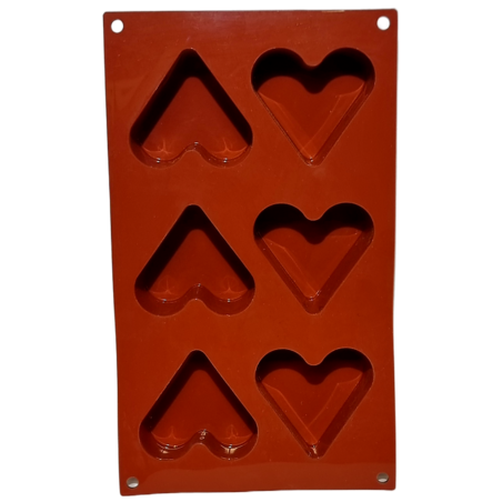 תבנית סיליקון לבבות 6