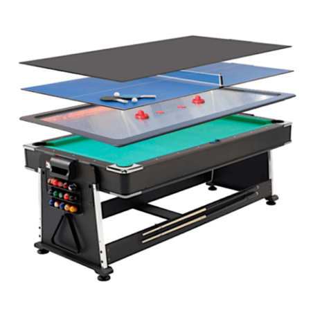 שולחן הוקי ביליארד 6 פיט 4 ב 1 משטח מתכת