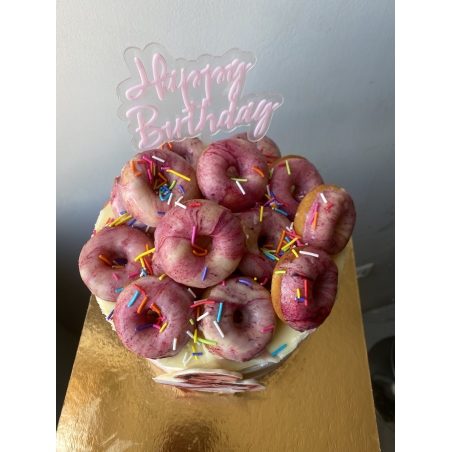 עוגת מוס & דונאטס ורודה