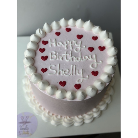 עוגת עיטוף ורודה לבבות