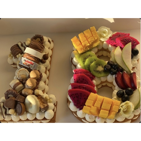 עוגת מספרים - שוקולדים& פירות