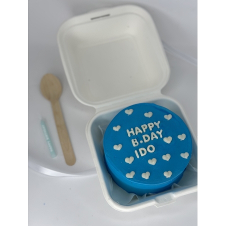 בנטו כחולה לגבר - לבבות