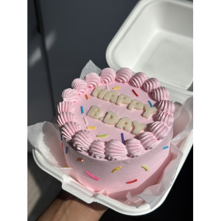 עוגת בנטו ורודה קונפטי