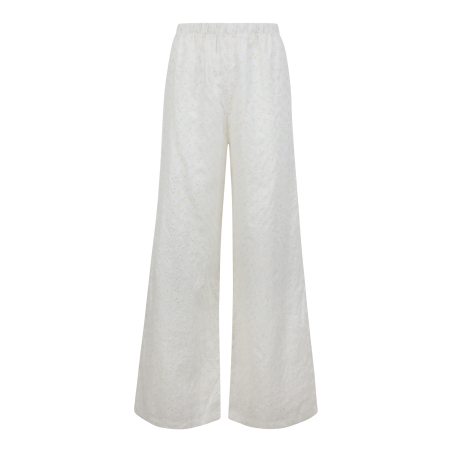 ARIELLE Linen trousers Embroidered cream