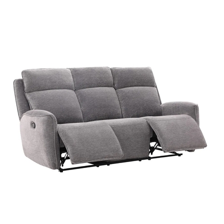 ספה תלת מושבית מבד עם 2 הדומים נשלפים דגם פיראוס אפור