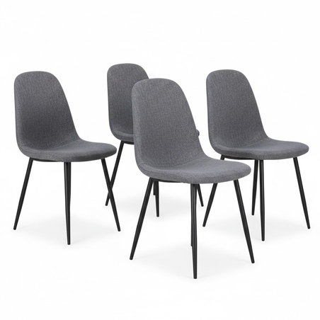 סט 4 כסאות אוכל מרופדים בד דגם אייאנה IENA אפור