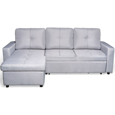 ספה פינתית עם ארגז מצעים דגם מודנה Modena אפור בהיר