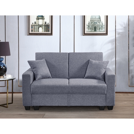 ספה דו מושבית נפתחת למיטה כולל ארגז אחסון דגם נפטון אפור