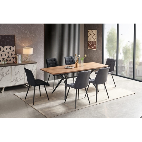 פינת אוכל מלבנית נפתחת מעוצבת מעץ איכותי כולל 6 כסאות דגם סלבריטי