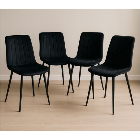 רביעיית כיסאות מרופדים דגם ריביירה Riviera שחור