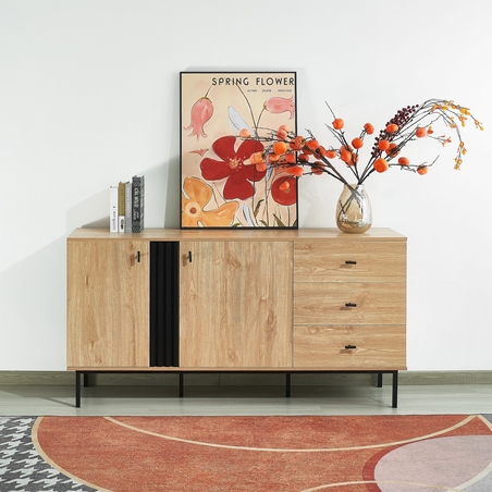 קומודה אחסון ברוחב 160 עם דלתות ומגירות דגם טורן TORREN