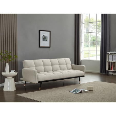 ספה נפתחת למיטה מבד אריג רחיץ ודוחה כתמים דגם בריסל בז