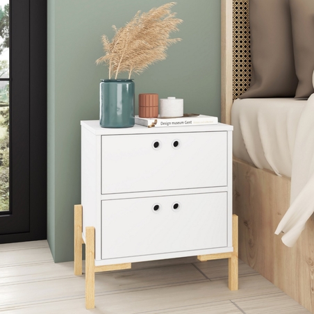 שידת לילה עם 2 מגירות דגם אווה EVA