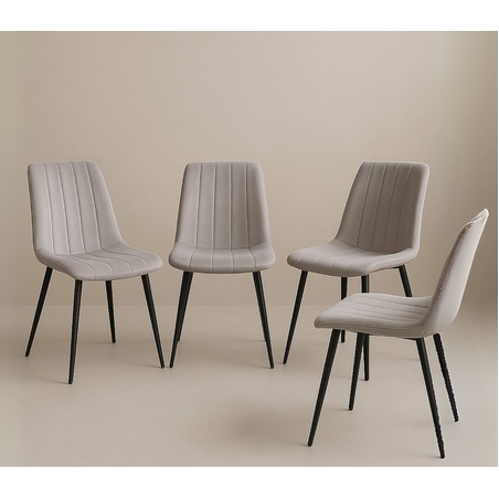 רביעיית כיסאות מרופדים דגם ריביירה Riviera אפור