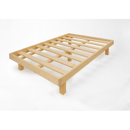 בסיס מיטה עם מסגרת מעץ אורן מלא וחזק במיוחד