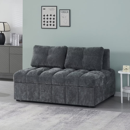 ספה נפתחת למיטה רחבה עם ראש מתכוונן דגם טקילה אפור