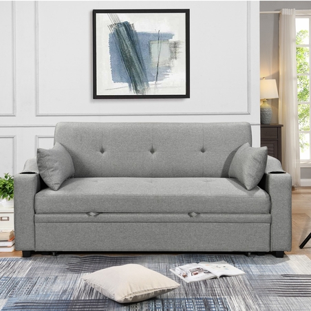 ספה דו-מושבית נפתחת למיטה זוגית דגם פצ’רטי PACERTI אפור