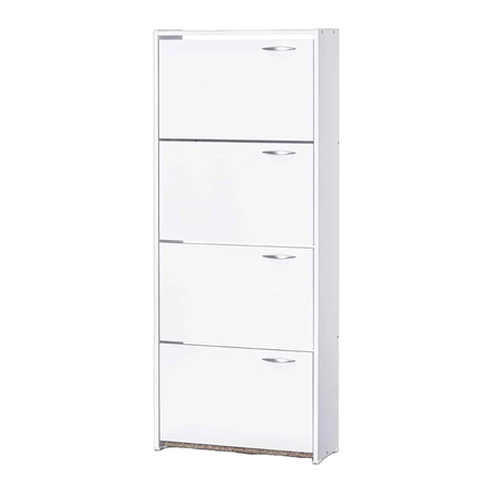 ארון נעליים 4 דלתות דגם רפי 126 לבן מבית יראון YIRON - תוצרת ישראל