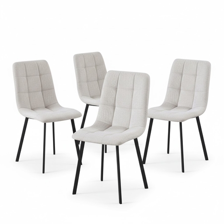 סט 4 כסאות אוכל מרופדים בד קטיפה דגם זאורוס SAURUS בז'