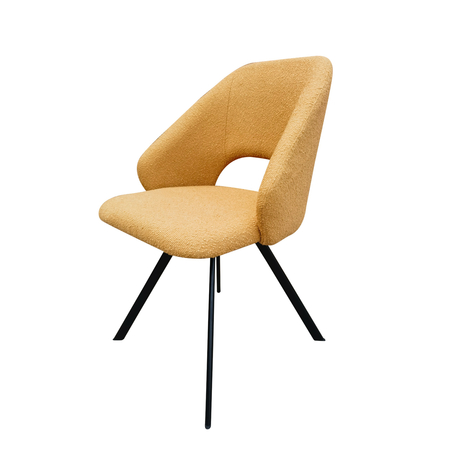 כיסא פינת אוכל איכותי מבד בוקלה רחיץ ודוחה כתמים דגם פרינס כתום