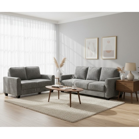 סלון 3+2 מערכת ישיבה כוללת זוג ספות דגם רינו RINO אפור כהה