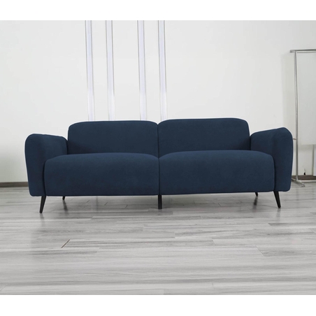 ספה תלת מושבית מבד קטיפה רחיץ ודוחה כתמים דגם סופיה כחול