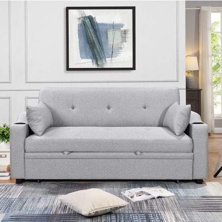 ספה דו-מושבית נפתחת למיטה זוגית דגם פצ’רטי PACERTI אפור בהיר