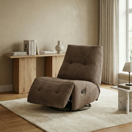 כורסת טלוויזיה מסתובבת עם מנגנון נדנוד והדום נשלף דגם ליאור חום