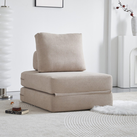 כורסא נפתחת למיטת יחיד דגם אתנה ATENA חום בהיר (בז')