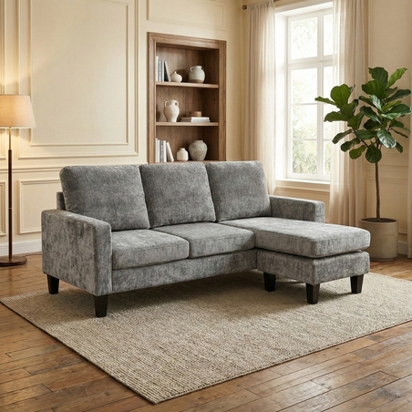 מערכת ישיבה פינתית קומפקטית ומודולארית דגם ספרינג אפור