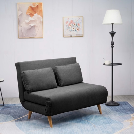 ספה ברוחב 120 נפתחת למיטה מרופדת בד רחיץ דגם נינט אפור