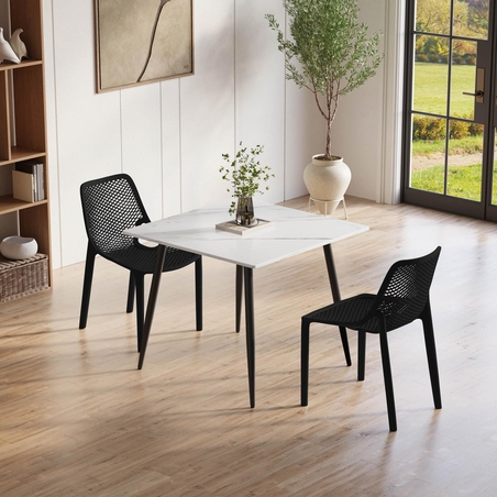 פינת אוכל משיש אמיתי כולל זוג כסאות דגם הוואי