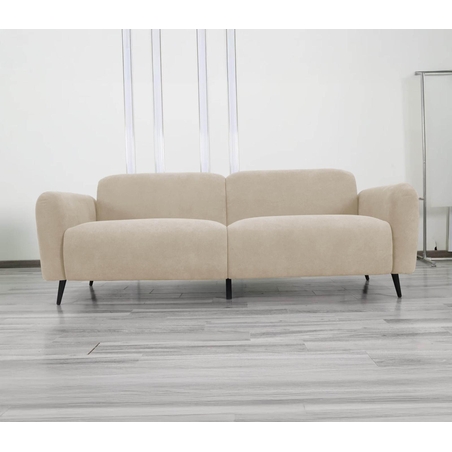 ספה תלת מושבית מבד קטיפה רחיץ ודוחה כתמים דגם סופיה בז