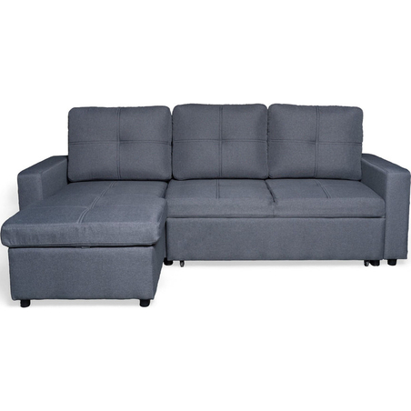 ספה פינתית עם ארגז מצעים דגם מודנה Modena אפור כהה