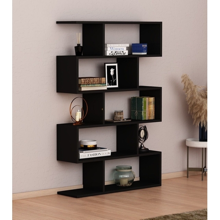 ספריה כוורת זיגזג ברוחב 90 בעיצוב מודרני דגם ורד שחור