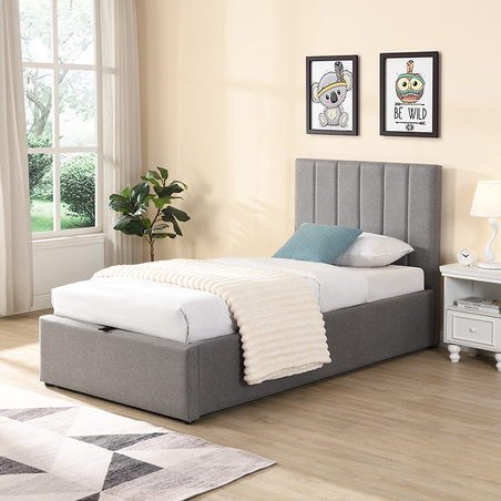 מיטת יחיד לילדים ונוער עם ארגז מצעים 90×190 דגם סרה SERRA אפור