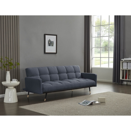 ספה נפתחת למיטה מבד אריג רחיץ ודוחה כתמים דגם בריסל כחול