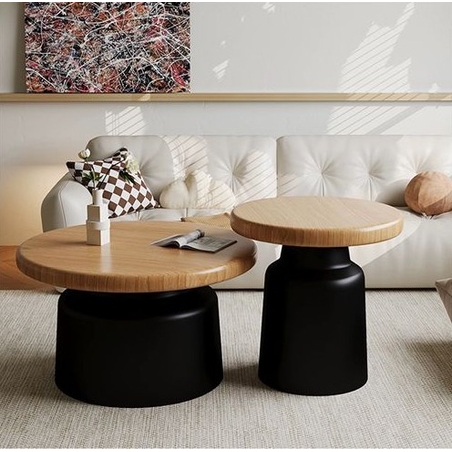 זוג שולחנות סלון מעוצבים מעץ איכותי דגם אריסטו