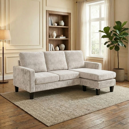 מערכת ישיבה פינתית קומפקטית ומודולארית דגם ספרינג קרם