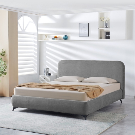 מיטה זוגית למזרן 160*200 כולל ארגז מצעים דגם הולה HOLLE אפור