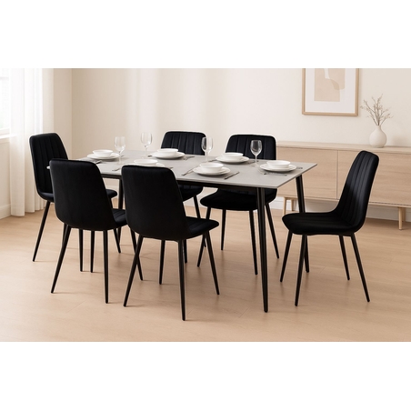 פינת אוכל יוקרתית מקרמיקה אפורה 120/70 ס